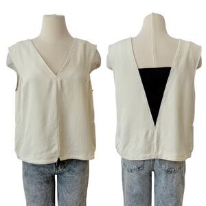 Rag and Bone Alma Sleeveless Blouse Tank Top Cream L